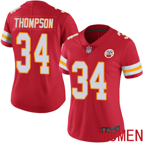 Women Kansas City Chiefs #34 Thompson Darwin Red Team Color Vapor Untouchable Limited Player Football Nike NFL Jersey